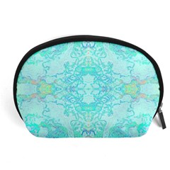 Green Tie Dye Kaleidoscope Opaque Color Accessory Pouches (large)  by Mariart