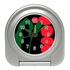 Illustrators Portraits Plants Green Red Polka Dots Travel Alarm Clocks by Mariart