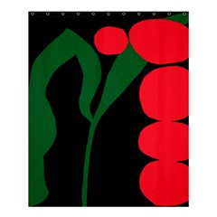 Illustrators Portraits Plants Green Red Polka Dots Shower Curtain 60  X 72  (medium)  by Mariart