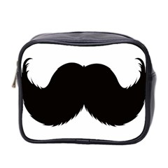 Mustache Owl Hair Black Man Mini Toiletries Bag 2-side by Mariart