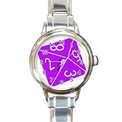 Number Purple Round Italian Charm Watch by Mariart