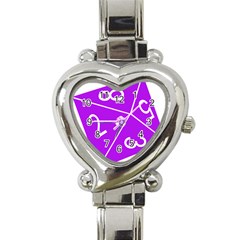 Number Purple Heart Italian Charm Watch by Mariart