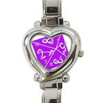 Number Purple Heart Italian Charm Watch Front