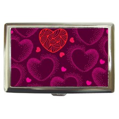 Love Heart Polka Dots Pink Cigarette Money Cases by Mariart