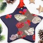 Original Butterfly Carnation Star Ornament (Two Sides) Back