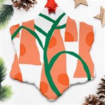 Portraits Plants Carrot Polka Dots Orange Green Snowflake Ornament (Two Sides) Back