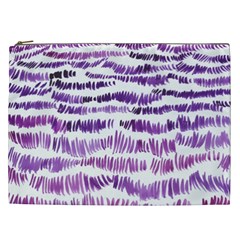 Original Feather Opaque Color Purple Cosmetic Bag (xxl)  by Mariart