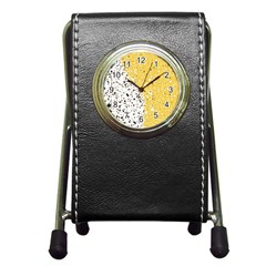 Spot Polka Dots Orange Black Pen Holder Desk Clocks by Mariart