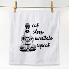 Eat, Sleep, Meditate, Repeat  Face Towel by Valentinaart