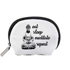 Eat, Sleep, Meditate, Repeat  Accessory Pouches (small)  by Valentinaart