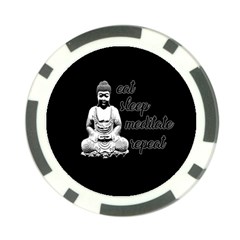 Eat, Sleep, Meditate, Repeat  Poker Chip Card Guard (10 Pack) by Valentinaart