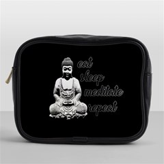 Eat, Sleep, Meditate, Repeat  Mini Toiletries Bags by Valentinaart