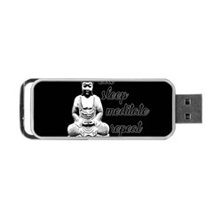 Eat, Sleep, Meditate, Repeat  Portable Usb Flash (two Sides) by Valentinaart