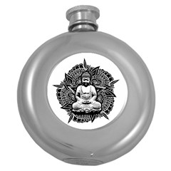 Ornate Buddha Round Hip Flask (5 Oz) by Valentinaart