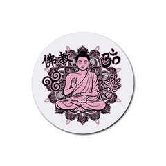 Ornate Buddha Rubber Coaster (round)  by Valentinaart