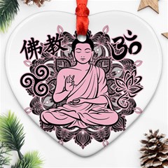 Ornate Buddha Heart Ornament (two Sides) by Valentinaart