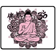 Ornate Buddha Double Sided Fleece Blanket (medium)  by Valentinaart