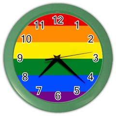 Pride Rainbow Flag Color Wall Clocks by Valentinaart