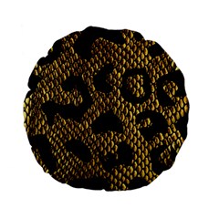 Metallic Snake Skin Pattern Standard 15  Premium Flano Round Cushions by BangZart