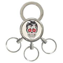 Man Sugar Skull 3-ring Key Chains by LimeGreenFlamingo