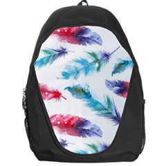 Watercolor Feather Background Backpack Bag by LimeGreenFlamingo