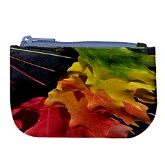 Green Yellow Red Maple Leaf Large Coin Purse by BangZart