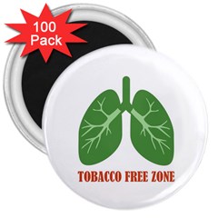 Tobacco Free Zone 3  Magnets (100 Pack) by linceazul