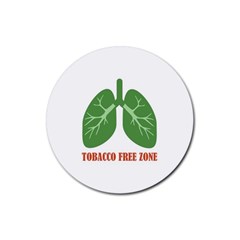 Tobacco Free Zone Rubber Coaster (round)  by linceazul