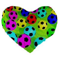 Balls Colors Large 19  Premium Heart Shape Cushions by BangZart