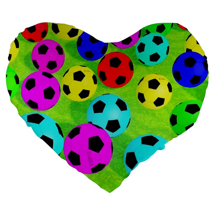 Balls Colors Large 19  Premium Heart Shape Cushions