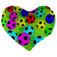 Balls Colors Large 19  Premium Flano Heart Shape Cushions by BangZart