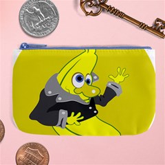 Funny Cartoon Punk Banana Illustration Large Coin Purse by BangZart