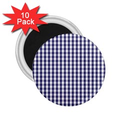 Usa Flag Blue Large Gingham Check Plaid  2 25  Magnets (10 Pack)  by PodArtist