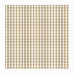 Christmas Gold Large Gingham Check Plaid Pattern Medium Glasses Cloth (2-side) by PodArtist