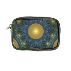 Beautiful Orange & Blue Fractal Sunflower Of Egypt Coin Purse by jayaprime