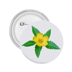 Yellow Flower With Leaves Photo 2 25  Buttons by dflcprints