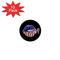 Usa Lips 4july 1  Mini Button (10 Pack) by pushu