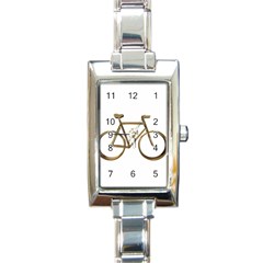 Elegant Gold Look Bicycle Cycling  Rectangle Italian Charm Watch by yoursparklingshop