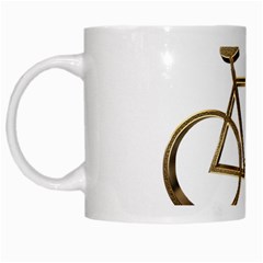 Elegant Gold Look Bicycle Cycling  White Mugs by yoursparklingshop