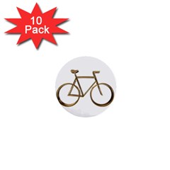 Elegant Gold Look Bicycle Cycling  1  Mini Buttons (10 Pack)  by yoursparklingshop