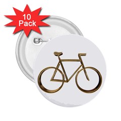 Elegant Gold Look Bicycle Cycling  2 25  Buttons (10 Pack)  by yoursparklingshop