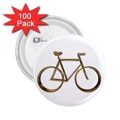 Elegant Gold Look Bicycle Cycling  2 25  Buttons (100 Pack)  by yoursparklingshop