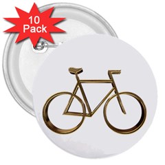 Elegant Gold Look Bicycle Cycling  3  Buttons (10 Pack)  by yoursparklingshop