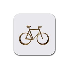 Elegant Gold Look Bicycle Cycling  Rubber Coaster (square)  by yoursparklingshop