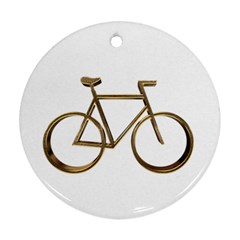 Elegant Gold Look Bicycle Cycling  Round Ornament (two Sides) by yoursparklingshop