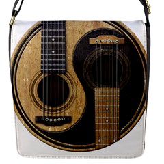 Old And Worn Acoustic Guitars Yin Yang Flap Messenger Bag (s) by JeffBartels