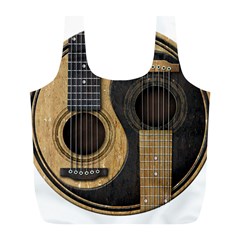 Old And Worn Acoustic Guitars Yin Yang Full Print Recycle Bags (l)  by JeffBartels