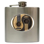 Old And Worn Acoustic Guitars Yin Yang Hip Flask (6 oz) Front