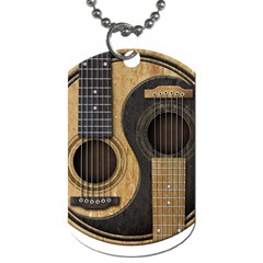 Old And Worn Acoustic Guitars Yin Yang Dog Tag (two Sides) by JeffBartels