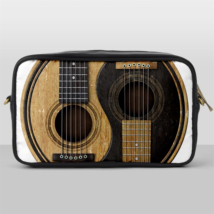 Old And Worn Acoustic Guitars Yin Yang Toiletries Bags